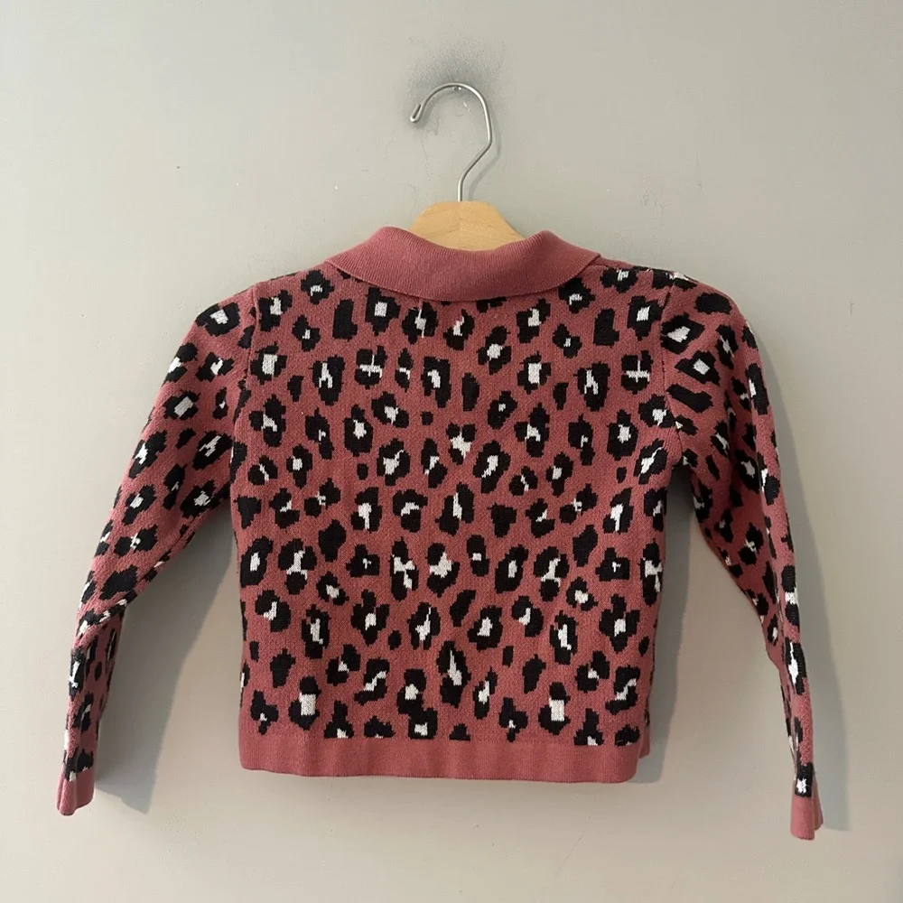 $14 ADD ON‎ Cotton On kids sweater Girls' animal print cardigan 3-4Y Zara